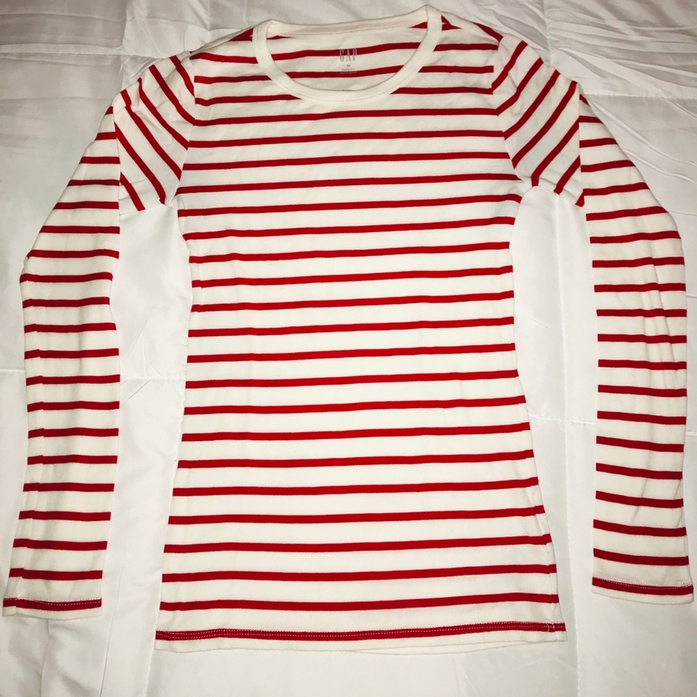 Red and White Striped Long Sleeve